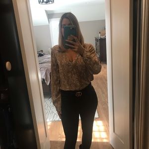 Joie leopard silk blouse